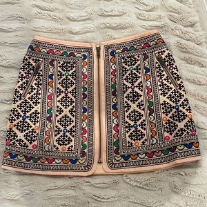 Majorelle Embroidered Mini Skirt